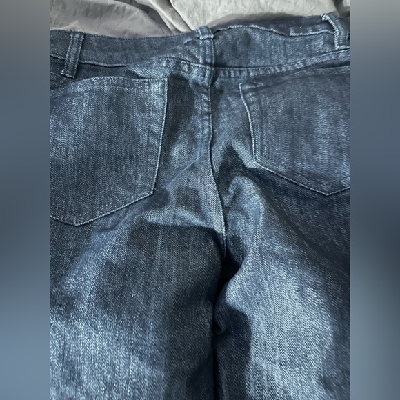 Michael Kors Cropped Stud Jeans/ Fringe Rinse Wash Size 0 New Without Tag - Picture 4 of 5